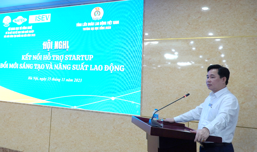 PGS.TS Lê Mạnh Hùng - Hiệu trưởng Trường Đại học Công đoàn phát biểu