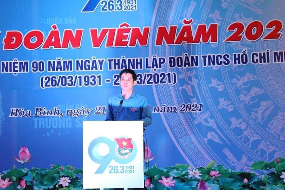 Đồng chí: Hoàng Đức Minh phó bí thư tỉnh đoàn đã lên phát biểu