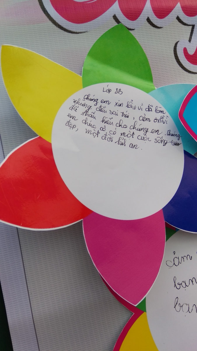 Những lời nói hay thể hiện qua những bông hoa lời nói của các bạn học sinh lớp 8B_Trường THCS Cù Chính Lan