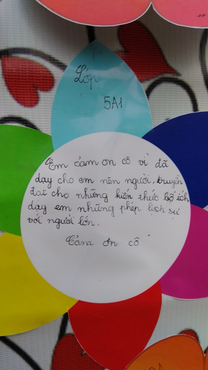 Bông hoa lời nói của các bạn học sinh lớp 5A1_Trường TH Cù Chính Lan